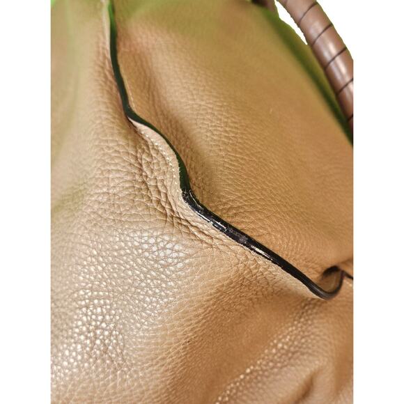 Authentic CHLOE Calfskin Marcie Large Double Carry Satchel: light tan/tan color - Picture 5 of 16